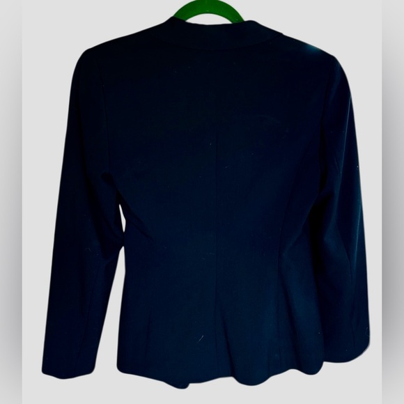 Calvin Klein Black Tailored Blazer Belt Detail Career Minimalist Academia Preppy - Picture 3 of 6